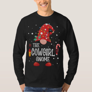 The Cowgirl Gnome Matching Family Christmas Gnome  T-Shirt