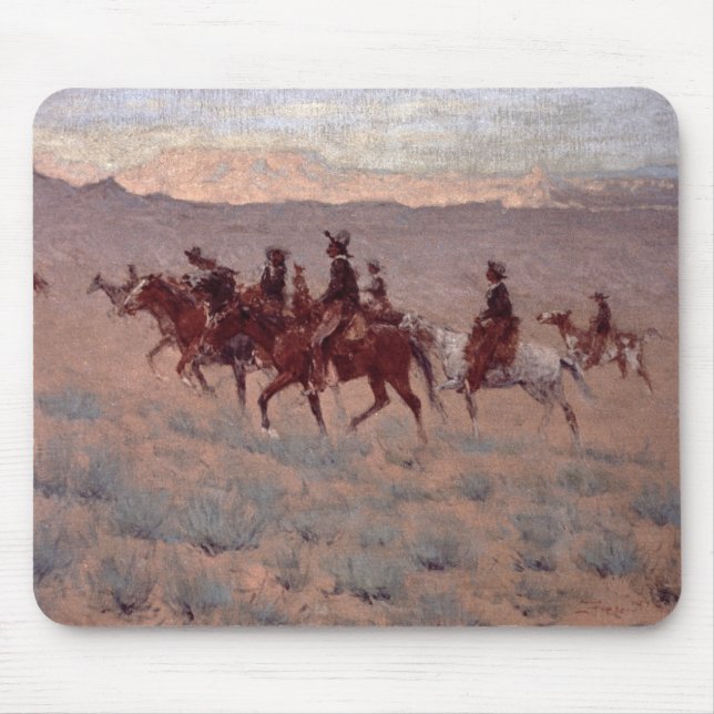 The Cowpunchers (w/c on paper) Mouse Pad (Front)