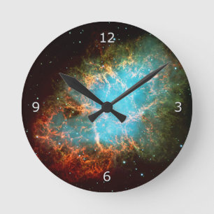 The Crab Nebula in Taurus Round Clock
