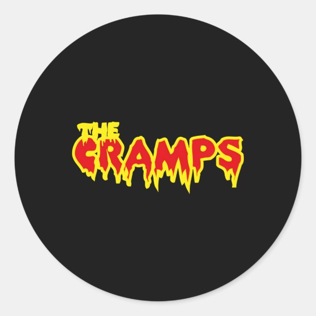 The Cramps Text Classic Round Sticker (Front)