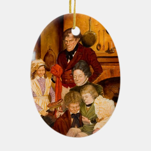 The Cratchit Family Ceramic Tree Decoration (Back)