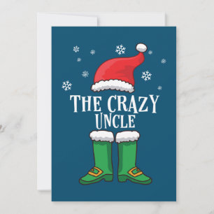 The Crazy Uncle - Matching Family Christmas Elf Thank You Card