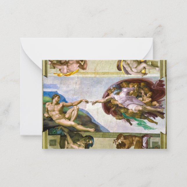 The Creation of Adam by Michelangelo Card (Front)