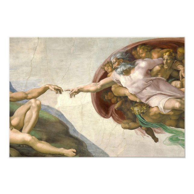 The Creation of Adam by Michelangelo Photo Print (Front)