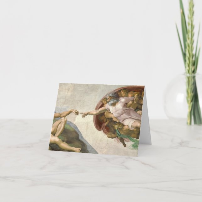 The Creation of Adam by Michelangelo Thank You Card (Front)