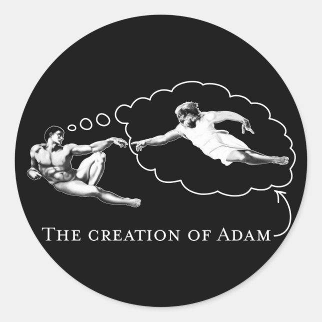 The Creation of Adam (god) Classic Round Sticker (Front)