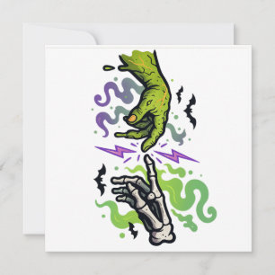 The Creation of Adam – Halloween Cartoon Parody Invitation