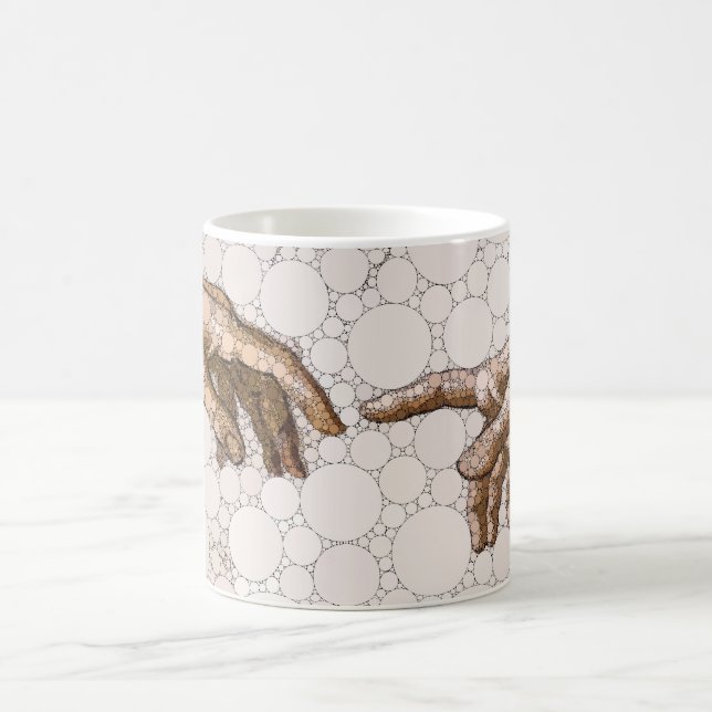 The Creation of Adam, Hands by After Michelangelo Coffee Mug (Center)