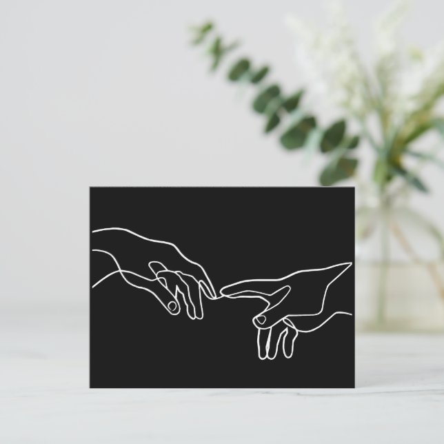 The Creation of Adam hands, Michelangelo  Postcard (Standing Front)