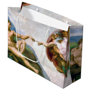 The Creation of Adam, Michelangelo Large Gift Bag