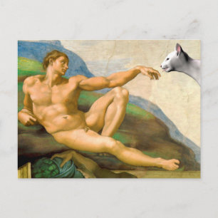The Creation Of Adam Parody Postcard