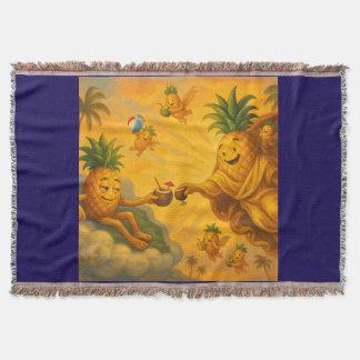 The Creation of Pine Adam - Pineapple Empire Throw Blanket