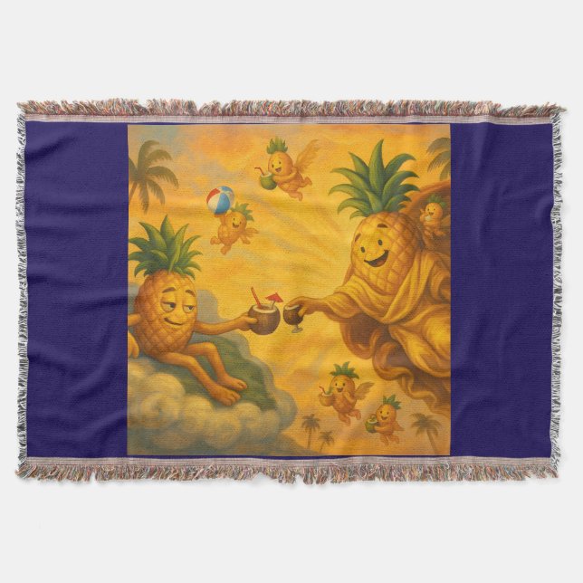 The Creation of Pine Adam - Pineapple Empire Throw Blanket (Front)