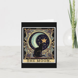 The Cresent Moon Tarot Card Vintage Black Cat Wome