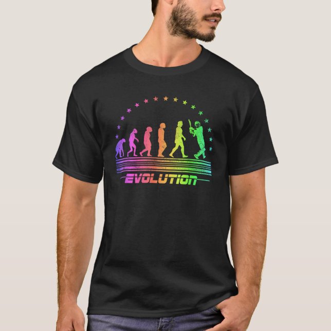 The Cricket Evolution Retro Cricketer Men Cricket  T-Shirt (Front)
