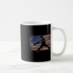 The Cricket Usa Flag Retro Cricketer Men Cricket Coffee Mug