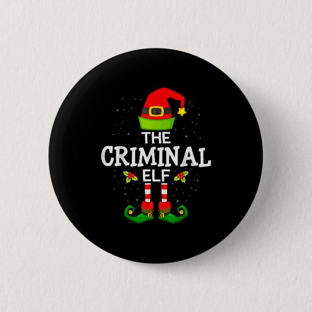 The Criminal Elf Christmas Family Matching Pajama  6 Cm Round Badge (Front)