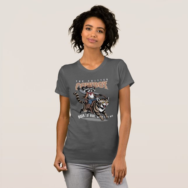  The critter cowboy (Dk. mode) | Women's Slim-fit T-Shirt (Front Full)