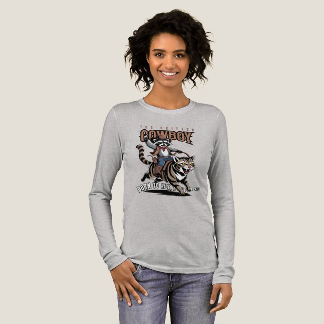 The critter cowboy (Lt. mode) | Women Lg. Sleeve Tri-Blend Shirt (Full Front)