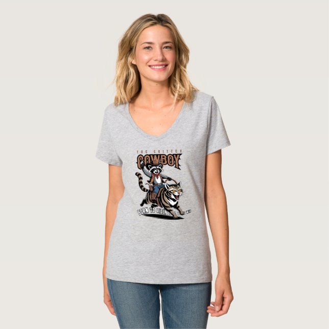 The critter cowboy (Lt. mode) | Women's V-Neck T-Shirt (Front Full)