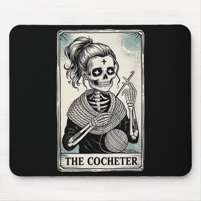 The Crocheter Tarot Card Funny Yarn Design  Mouse Pad (Front)