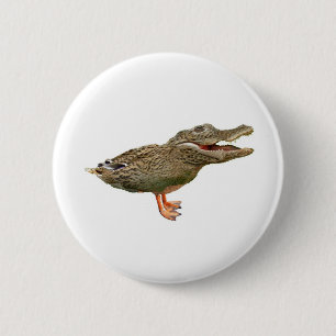 The Crocoduck with feet 6 Cm Round Badge