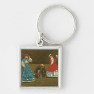 The croquet game, 1866 (oil on canvas) key ring