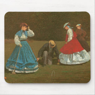 The croquet game, 1866 (oil on canvas) mouse pad