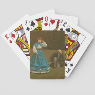 The croquet game, 1866 (oil on canvas) playing cards