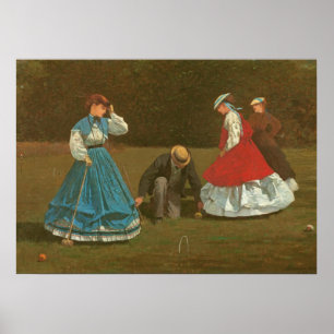 The croquet game, 1866 (oil on canvas) poster