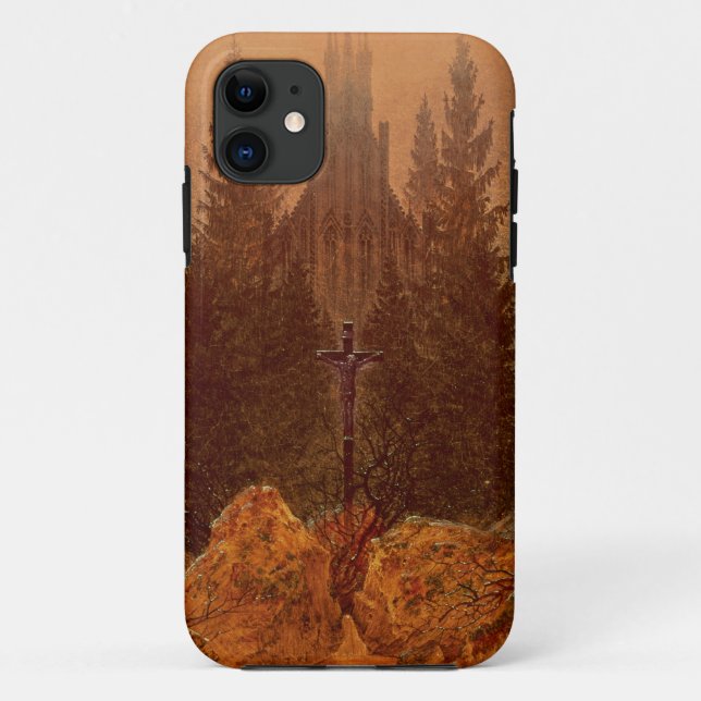 The Cross in the Mountains, 1812 (oil on canvas) Case-Mate iPhone Case (Back)