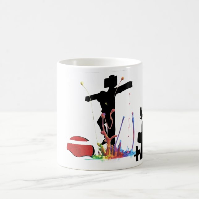 the crow and cross coffee mug (Center)