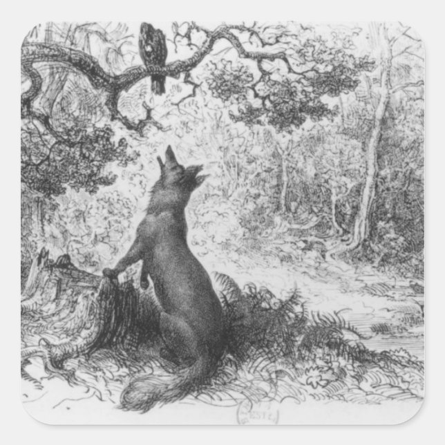 The Crow and the Fox Square Sticker (Front)
