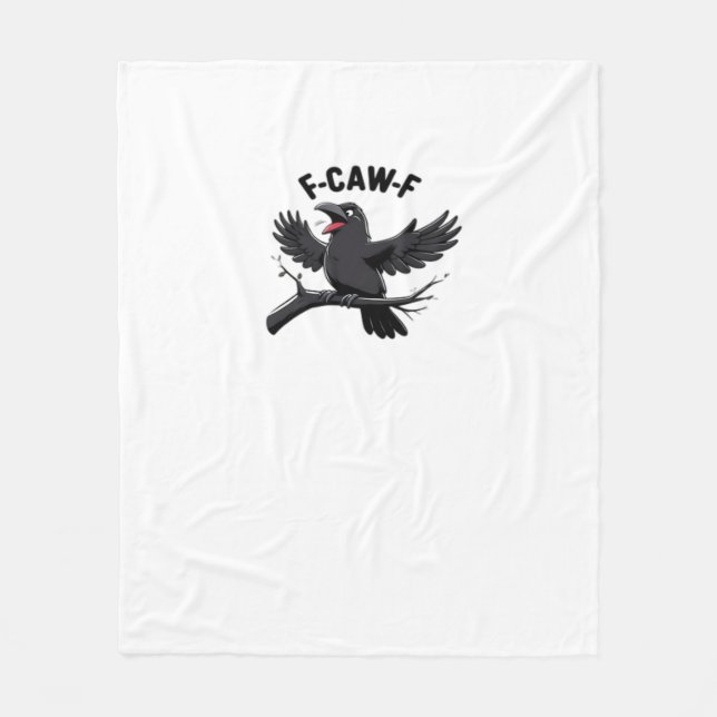 The Crow F-Caw-F (F Off) Essential Fleece Blanket (Front)