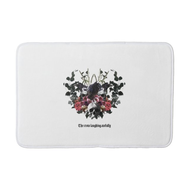 The Crow Laughing Awfully Bath Mat (Front)