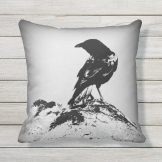 The Crow outdoor patio pillow