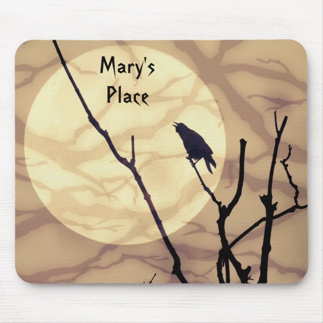 The Crow, The Moon, The Shadows Mouse Pad (Front)