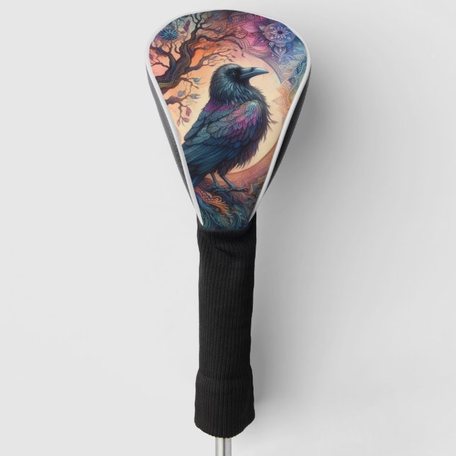 The Crow Tree of Life Mandala Pagan  Golf Head Cover (Front)
