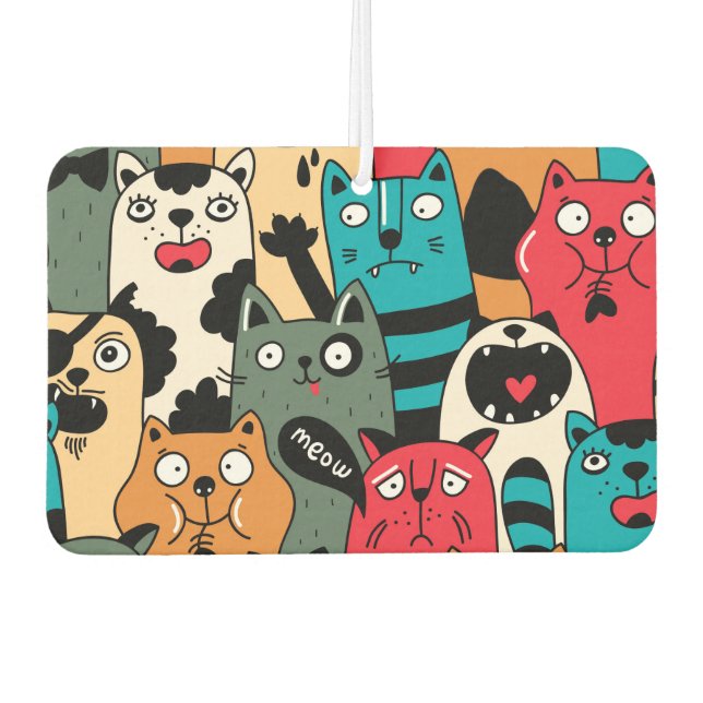The crowd of cats car air freshener (Front)