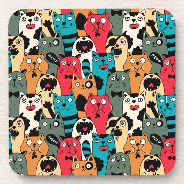 The crowd of cats coaster (Front)