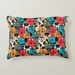 The crowd of cats decorative cushion