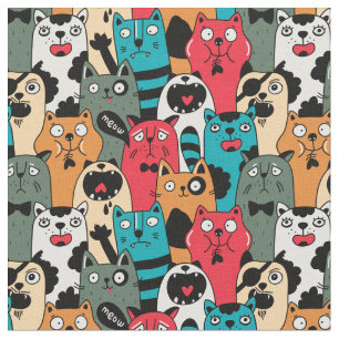 The crowd of cats fabric