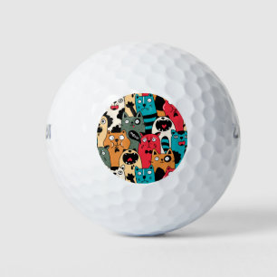 The crowd of cats golf balls