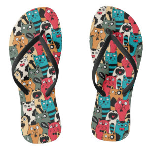The crowd of cats jandals