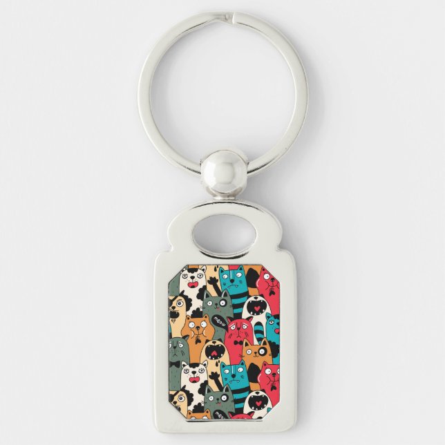 The crowd of cats key ring (Front)