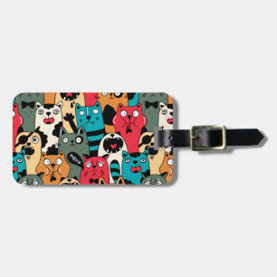 The crowd of cats luggage tag
