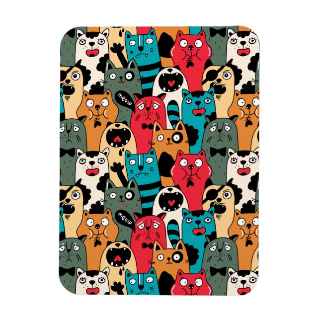 The crowd of cats magnet (Vertical)