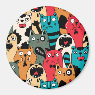 The crowd of cats magnet