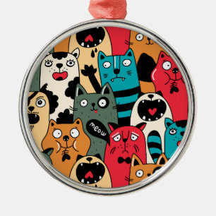 The crowd of cats metal tree decoration