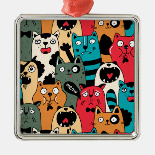 The crowd of cats metal tree decoration